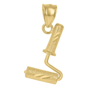 10kt 10k Yellow Gold Womens Paint Roller Charm Pendant